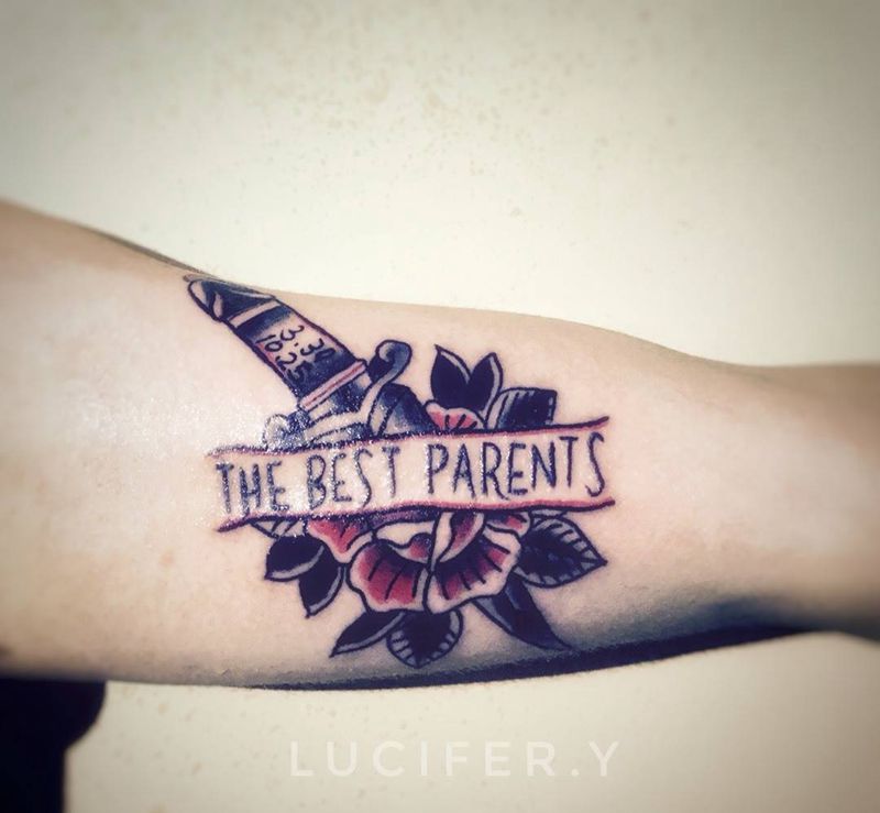 Old school纹身图片_成品手臂欧美植物纹身图案