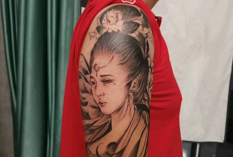 艺伎纹身图片_手臂纹身图案