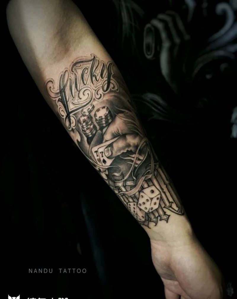 winner纹身图片_手臂手部欧美写实几何字符原创武汉刺青成品纹身图案