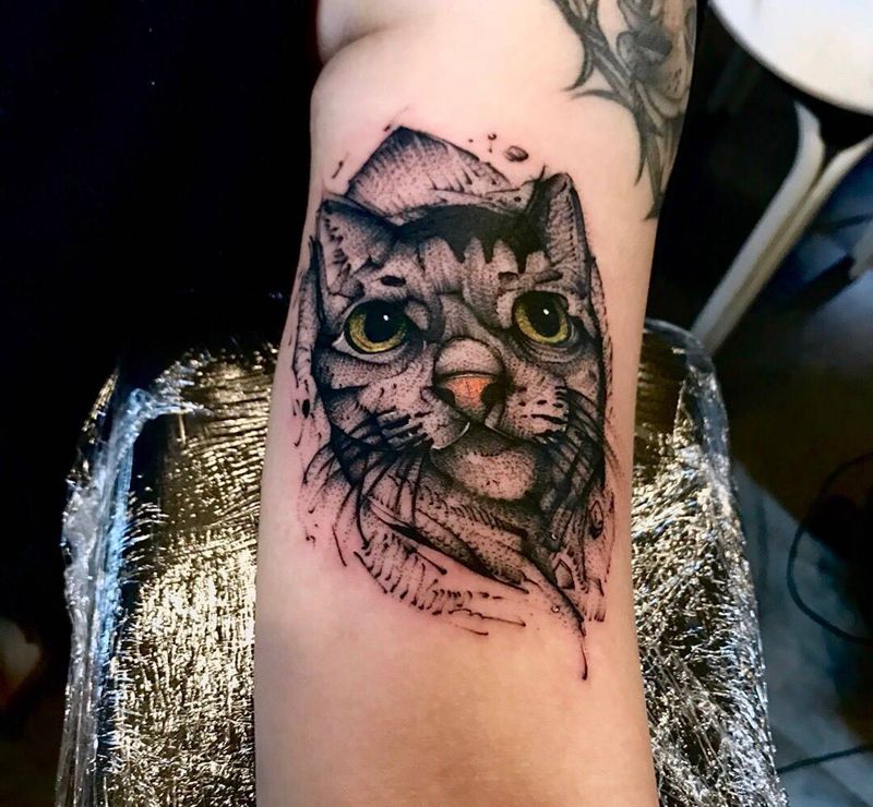猫纹身图片