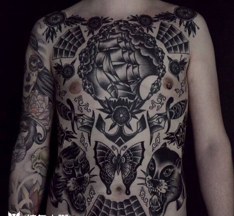 老学校纹身图片