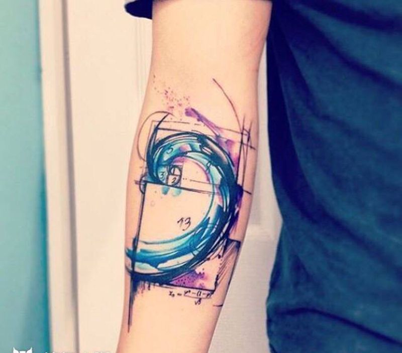 一水彩纹身图片