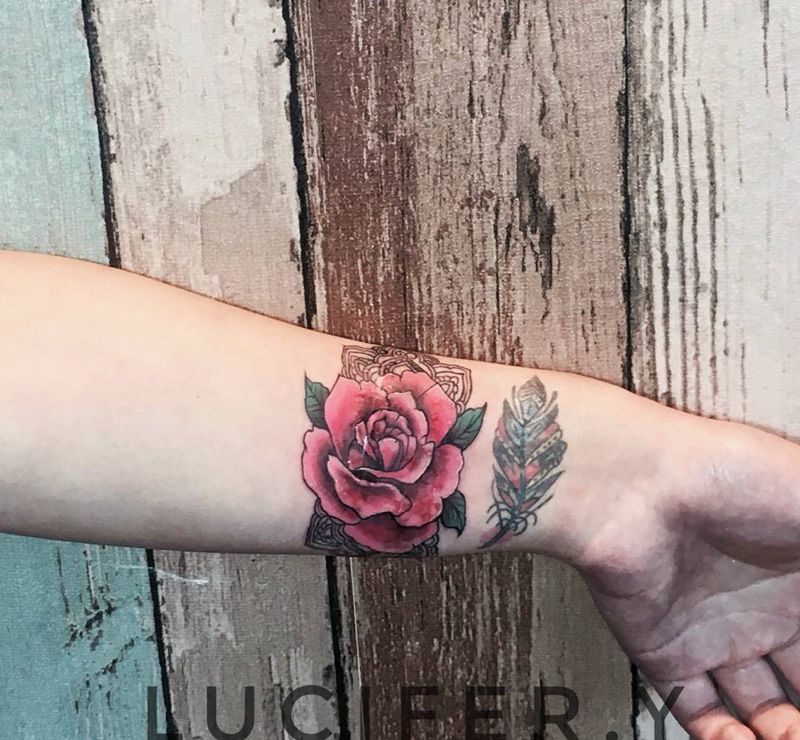 小遮盖纹身图片_成品手臂清新欧美植物图腾纹身图案