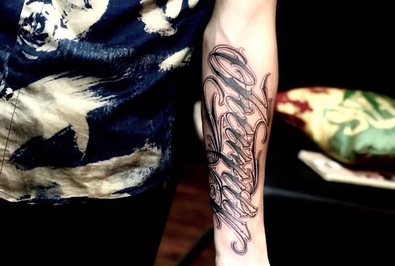 花体字纹身图片