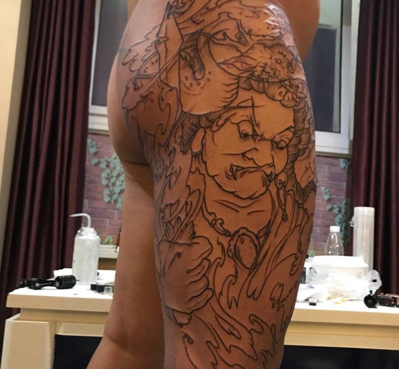 不动明王纹身图片