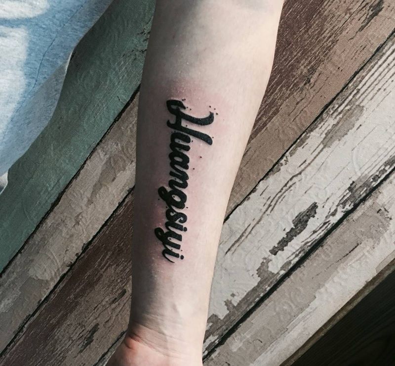 小拼音纹身图片_成品手臂清新字符纹身图案