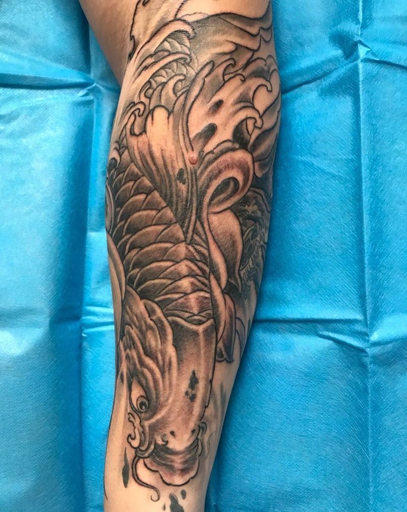 鲤鱼修改纹身图片