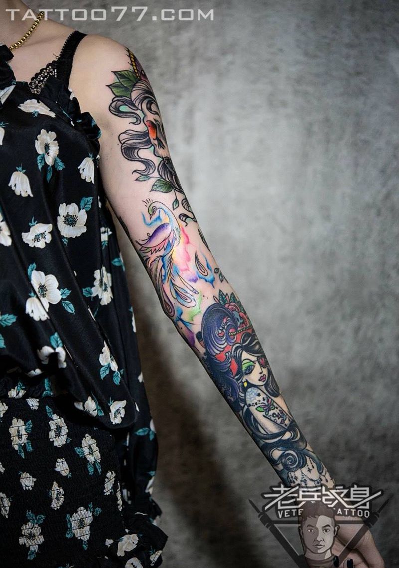 花臂纹身作品纹身图片