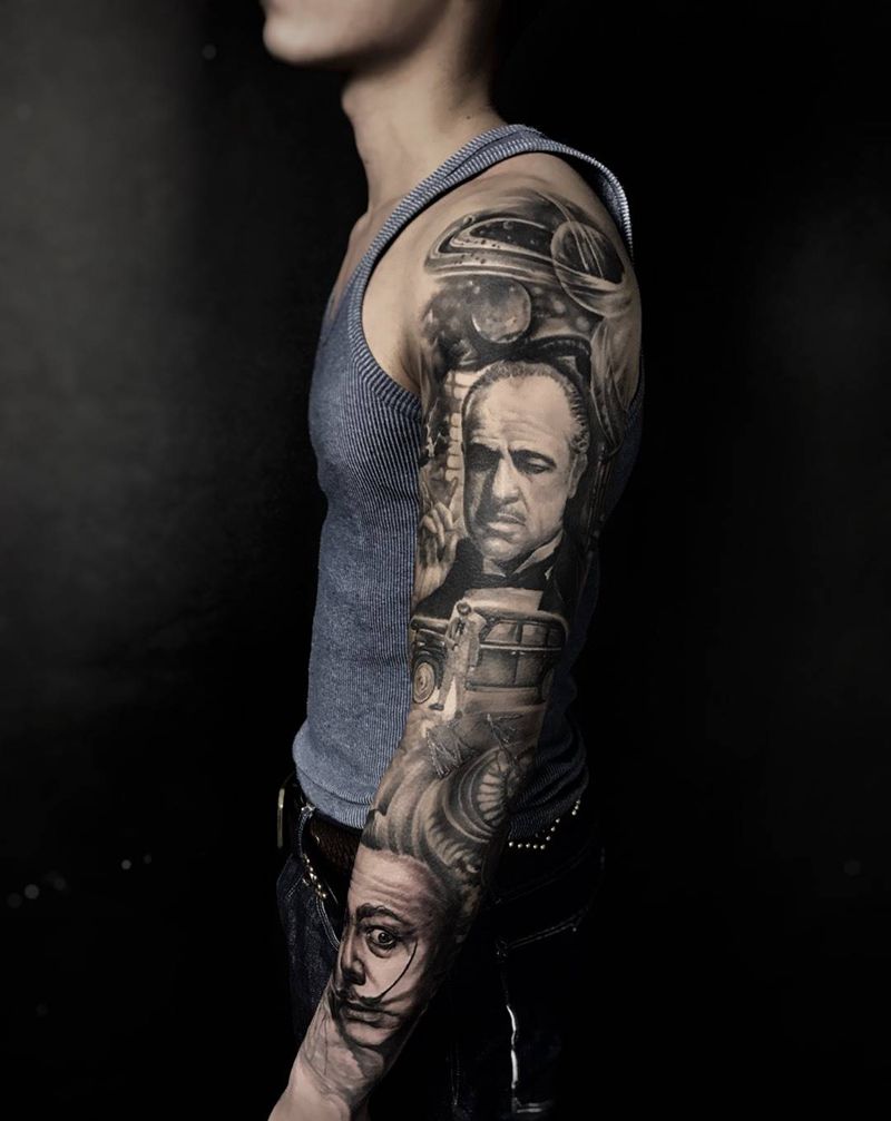 信念纹身图片_成品手臂手部欧美写实肖像人物原创宗教武汉纹身图案