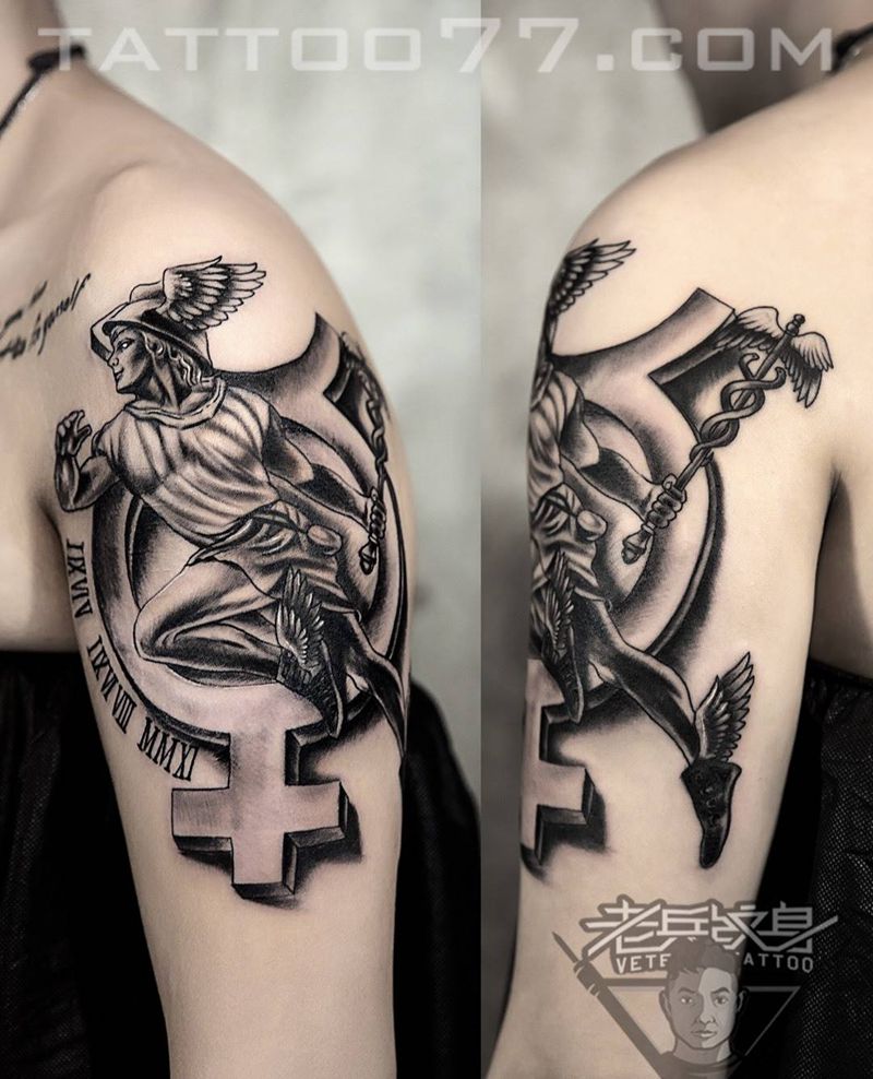 欧美人物纹身图片_成品手臂欧美肖像人物宗教原创纹身图案