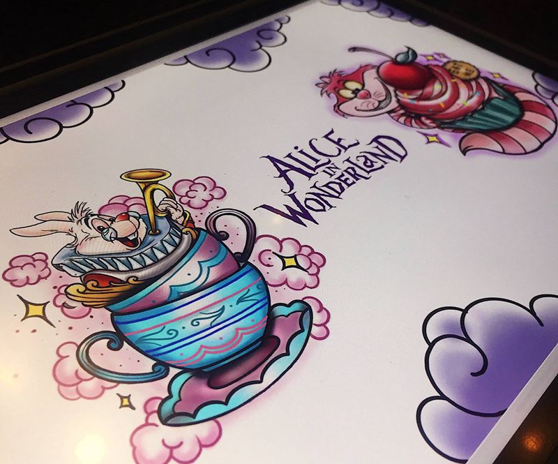 原创手稿纹身图片_New School纹身图案