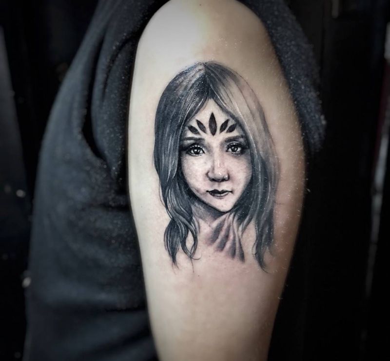 ……纹身图片_成品手臂手部欧美写实肖像人物纹身图案