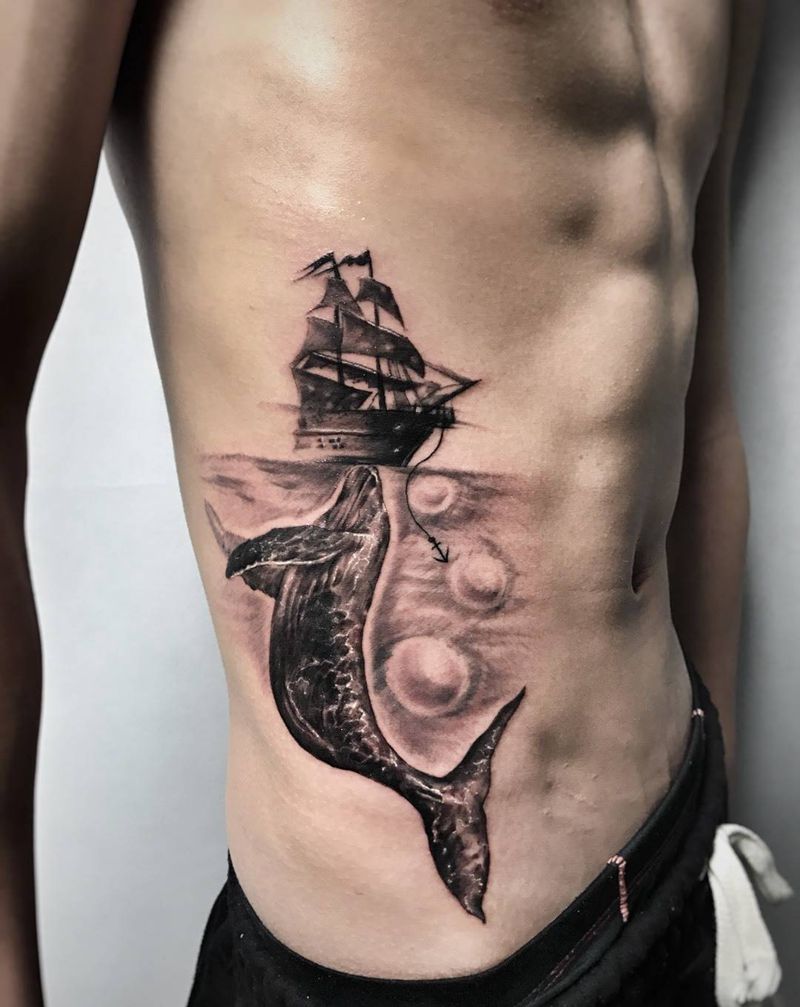 潜纹身图片_成品腰部胸部欧美写实静物动物原创武汉纹艺刺刻纹身图案