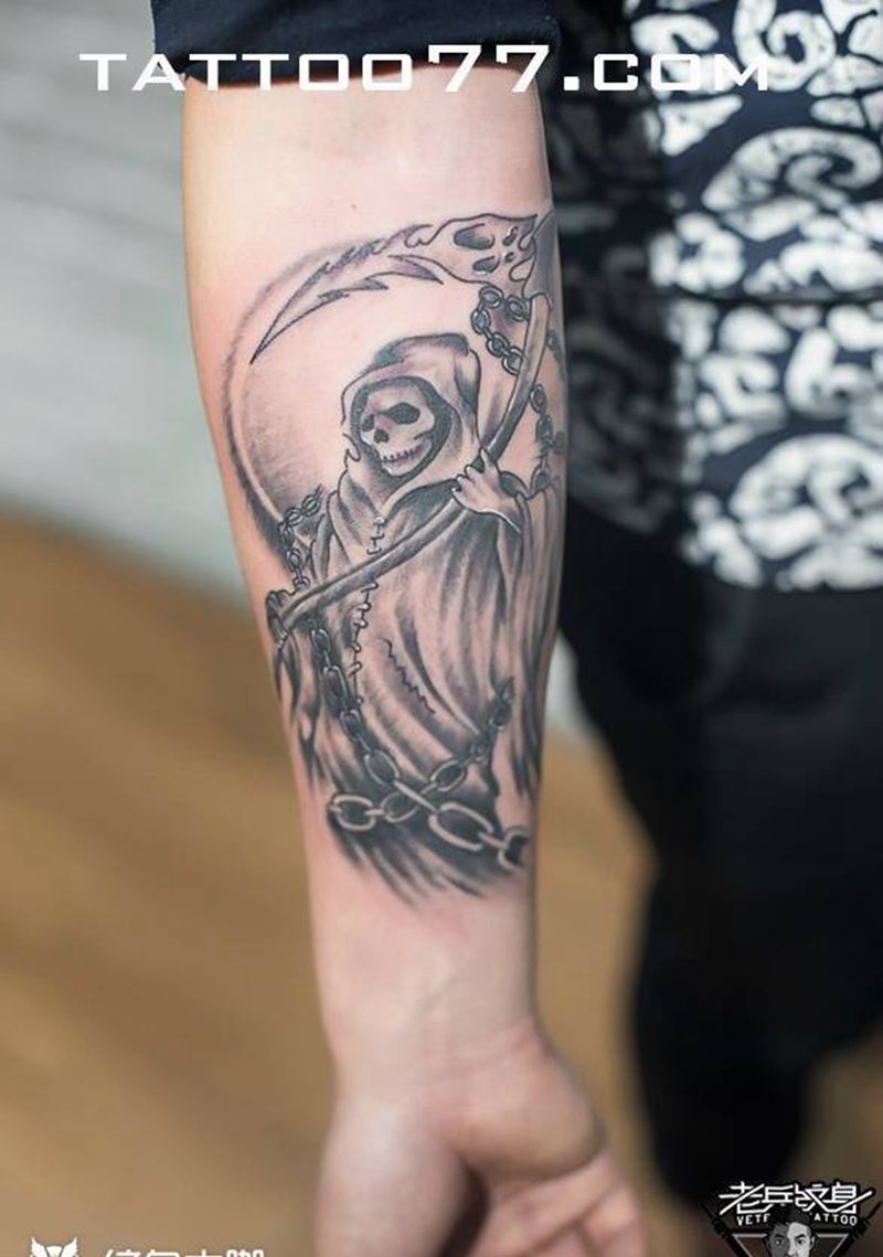手臂纹身纹身图片_手臂欧美植物动物鬼神纹身图案