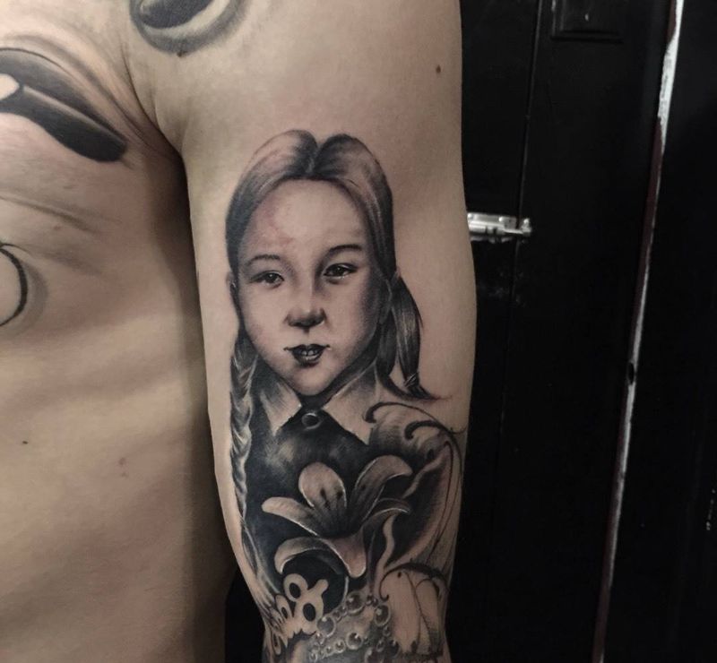 ……纹身图片_成品手臂欧美人物纹身图案