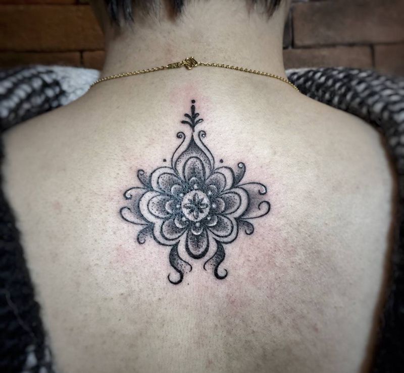 点刺2纹身图片_成品背部纹身图案