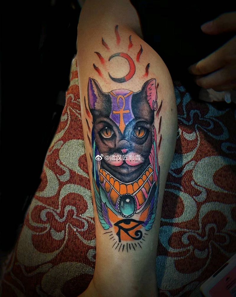 猫纹身图片_欧美写实纹身图案