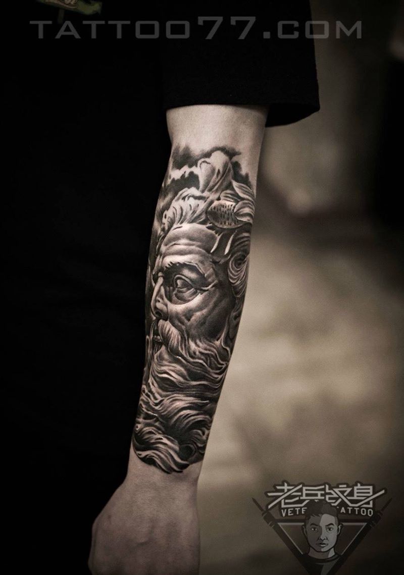 小花臂欧美纹身作品纹身图片