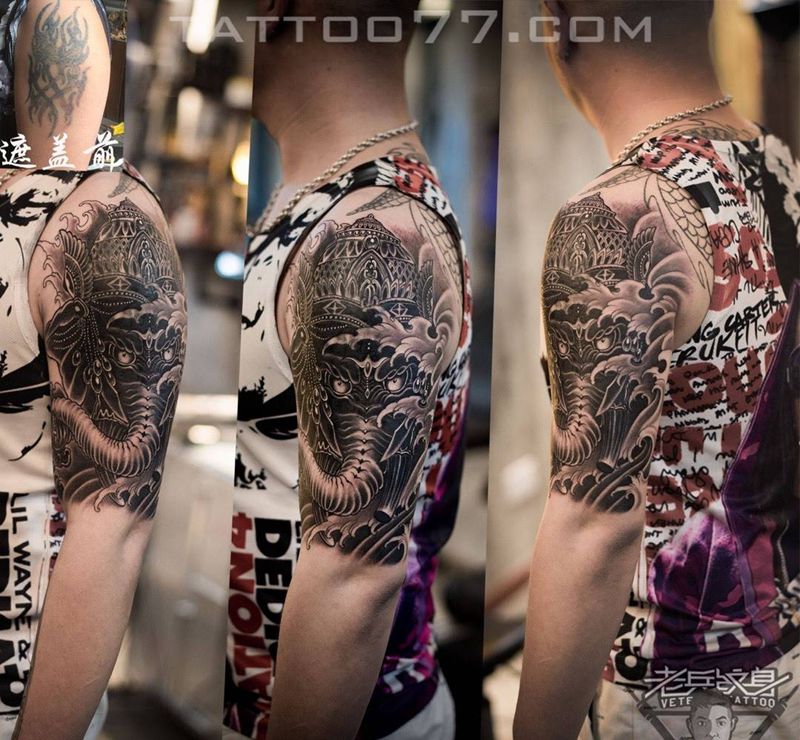 象遮盖神纹身图片