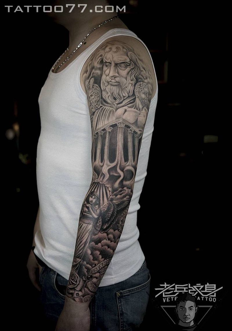 花臂欧美纹身作品纹身图片