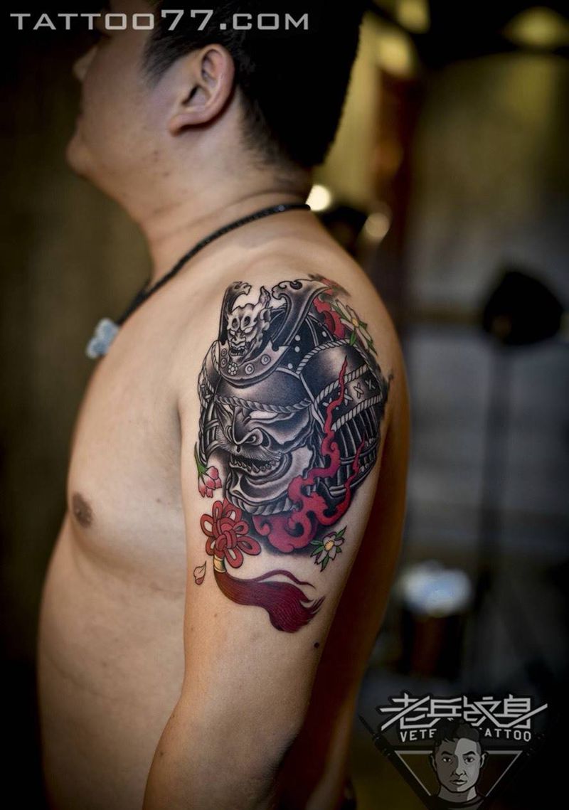 大臂武士纹身作品纹身图片