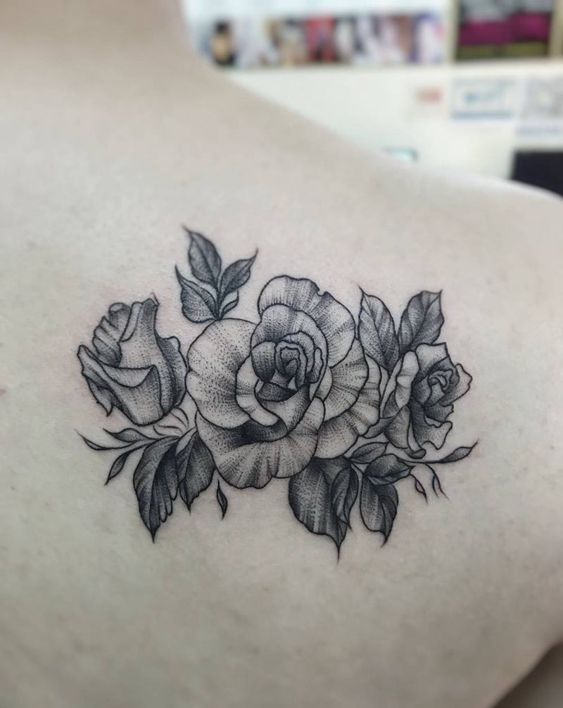 －纹身图片_插画成品肩部清新植物纹身图案