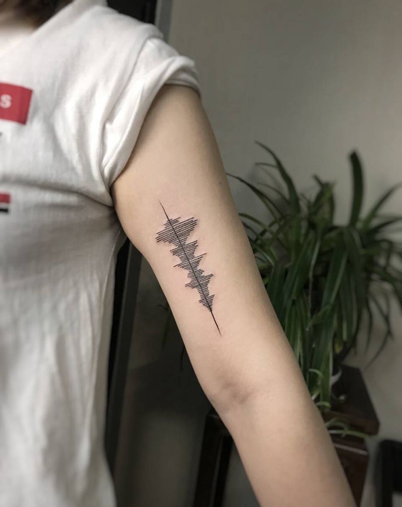 声波纹身图片_成品清新纹身图案