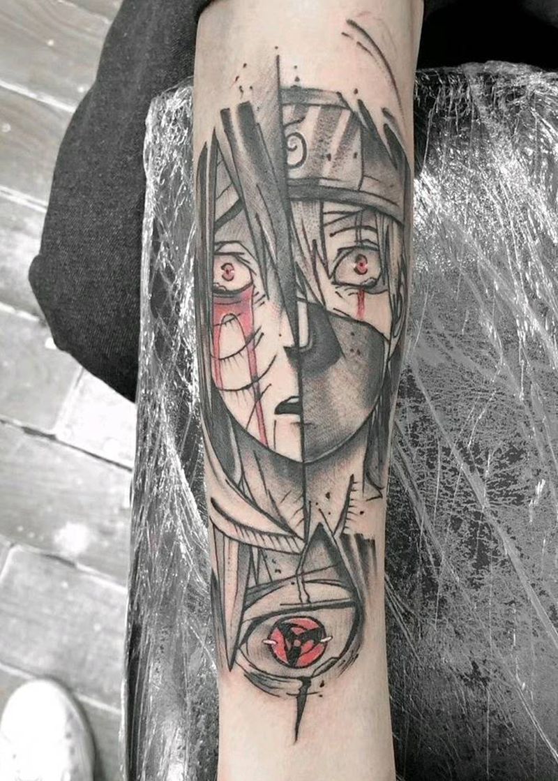 火影纹身图片_手臂腿部点刺纹身图案