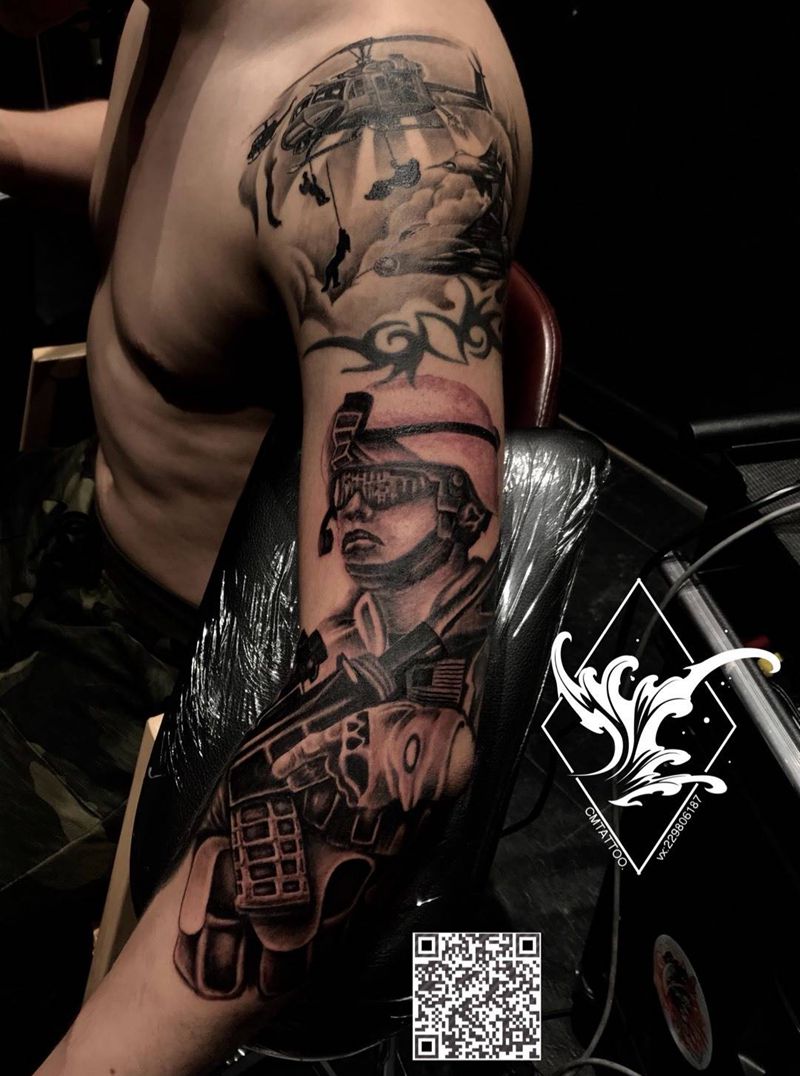 战争题材纹身图片