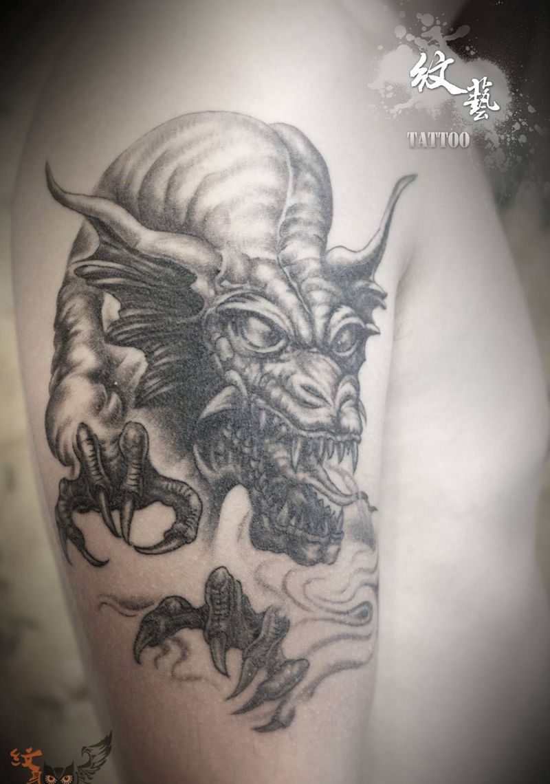 …雷龙吗…纹身图片_成品手臂欧美动物纹身图案