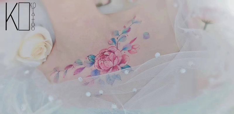 尤加利叶合集纹身图片_水彩尤加利叶一人一图定制设计纹身图案