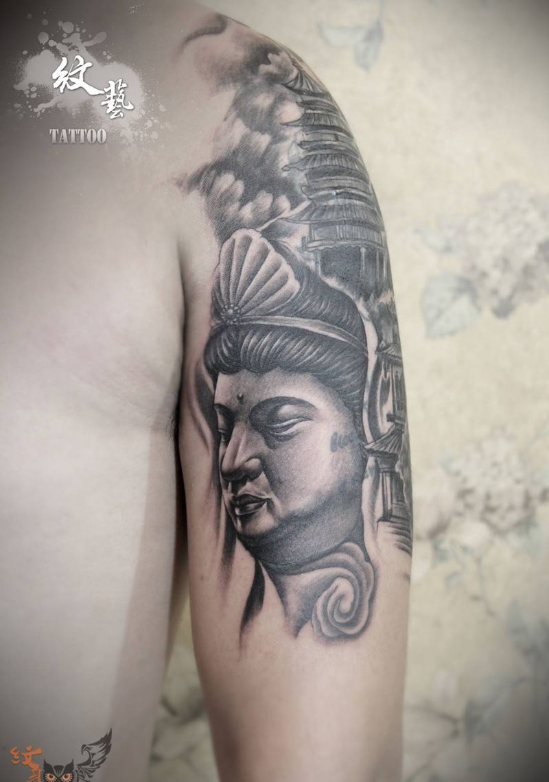 文殊菩萨遮盖……纹身图片