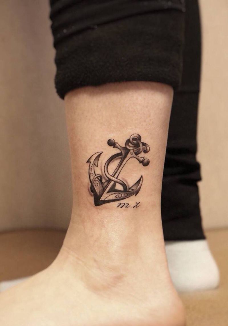 船锚纹身图片
