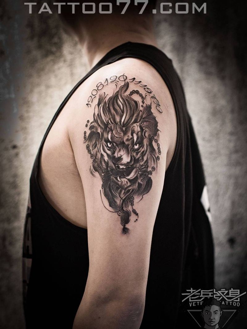 狮子纹身作品纹身图片