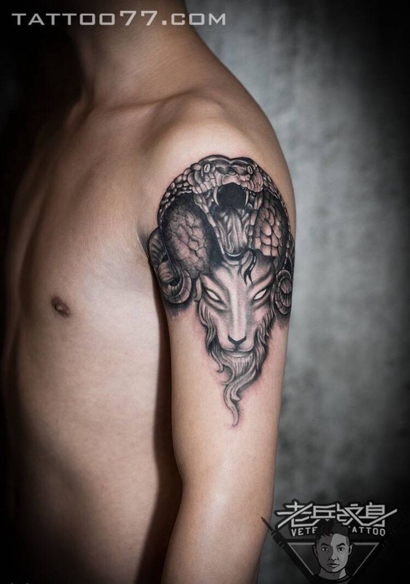 欧美蛇纹身作品纹身图片_成品手臂欧美动物纹身图案