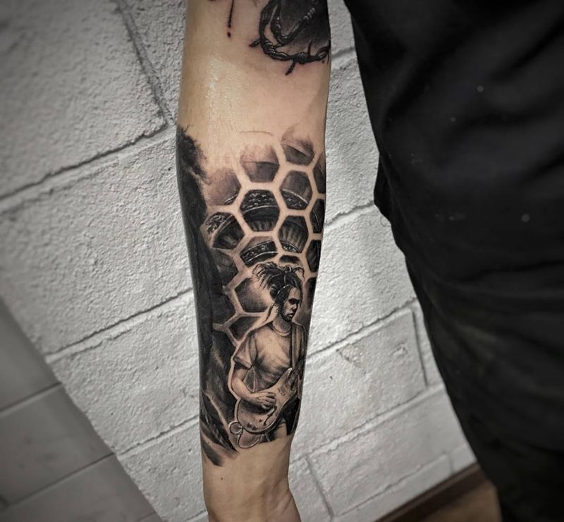 ……纹身图片_成品手臂手部欧美写实肖像人物原创宗教纹身图案