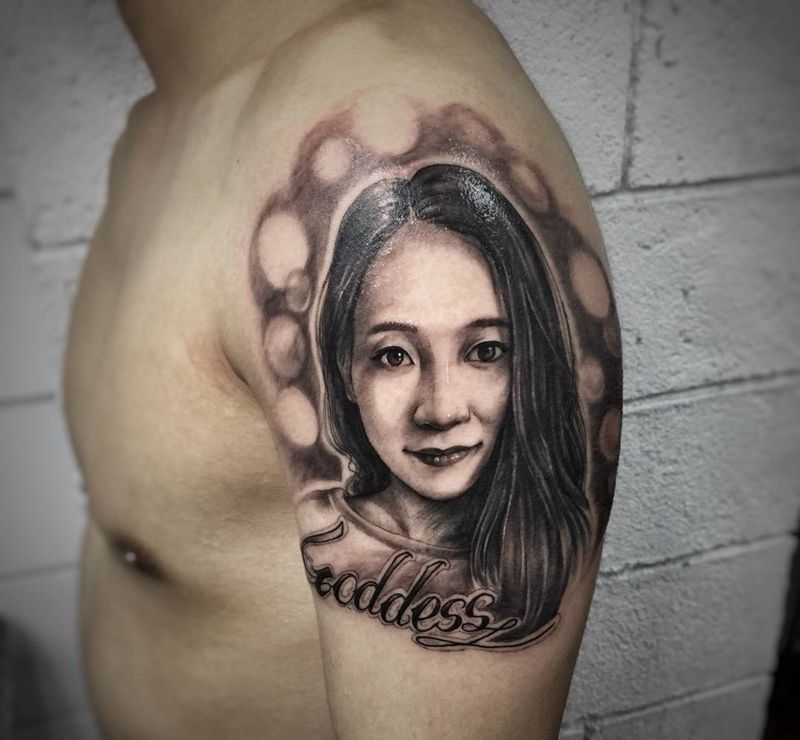 肖像一枚……纹身图片_成品手臂手部欧美肖像写实人物原创纹身图案