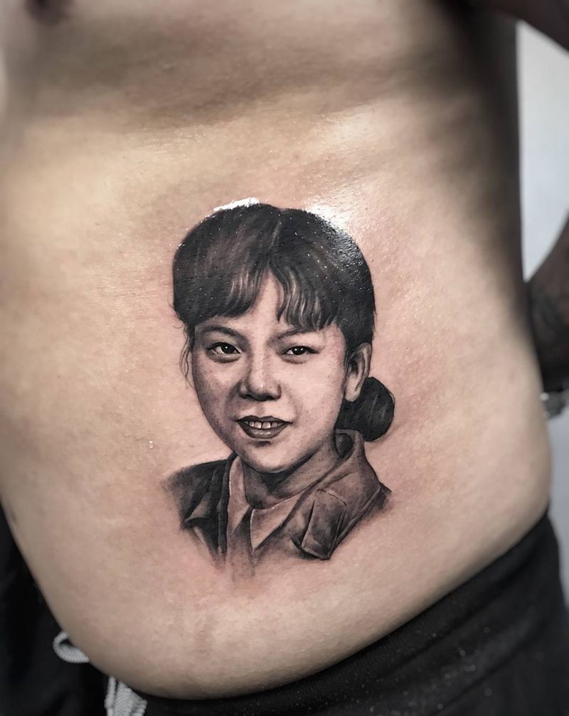 肖像系列之 怀念纹身图片_成品胸部腰部欧美写实肖像人物原创武汉纹艺刺刻纹身图案