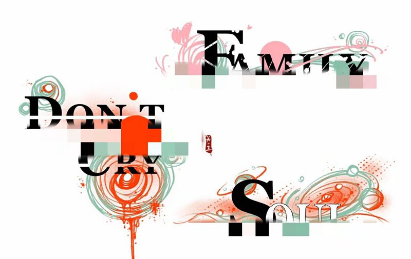 英文设计（另外两个可订）纹身图片_手臂水彩设计稿英文创意纹身图案