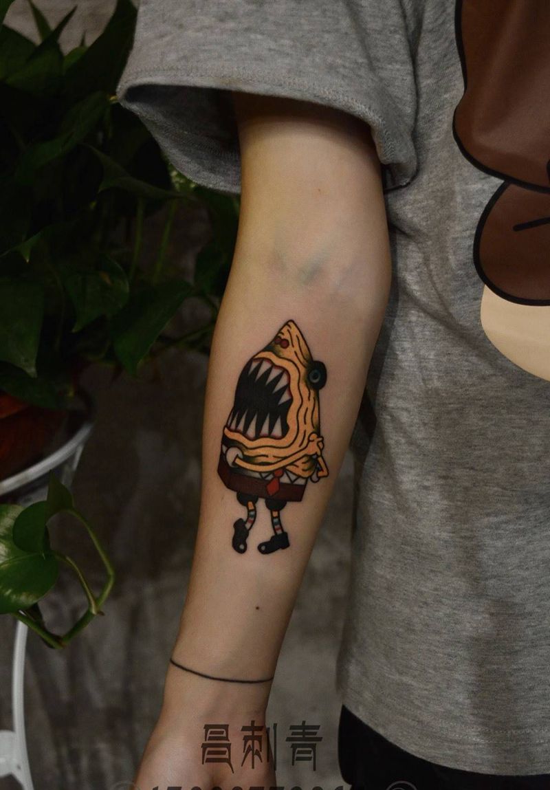 海绵宝宝？鲨鱼？纹身图片