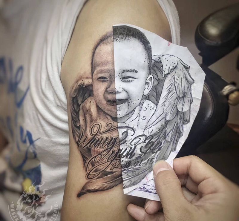 肖像纹身图片_手臂欧美写实纹身图案