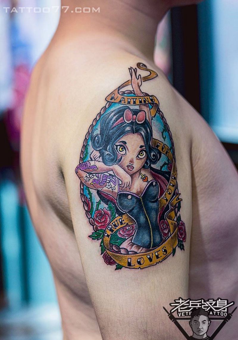 动漫角色纹身图片_成品手臂欧美人物纹身图案