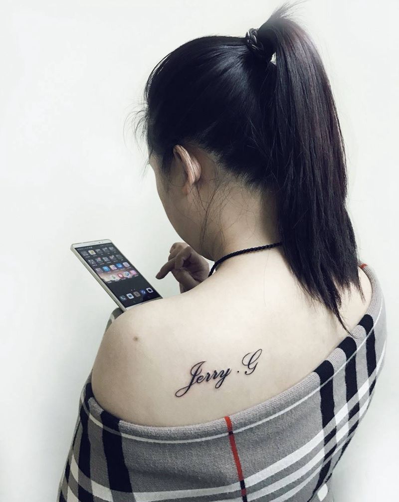 小清新英文纹身图片_清新肩部背部纹身图案