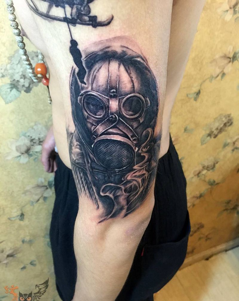 生化战士纹身图片_成品手臂写实原创纹身图案