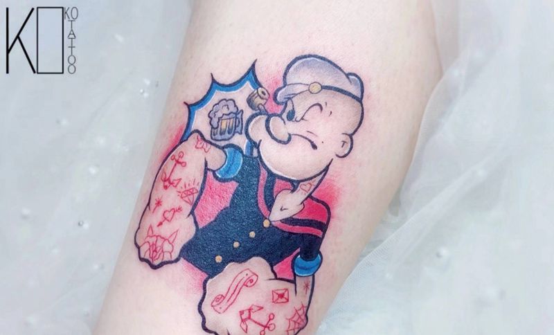 大力水手纹身图片_手臂Old SchoolNew School大力水手定制设计school纹身图案