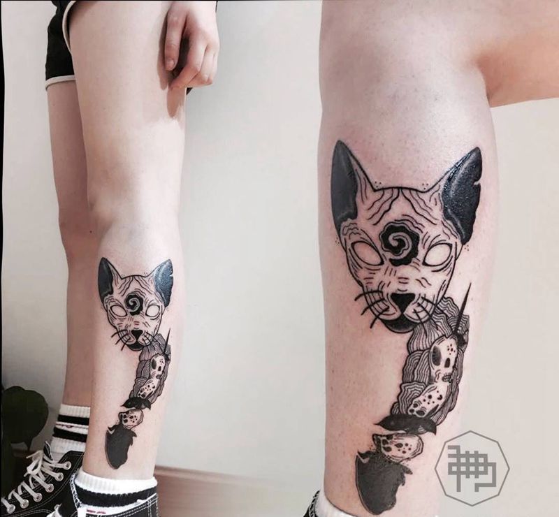 猫纹身图片