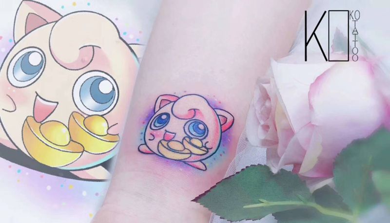 神奇宝贝school纹身图片_腿部手臂Old SchoolNew School一人一图原创设计预订带走纹身图案