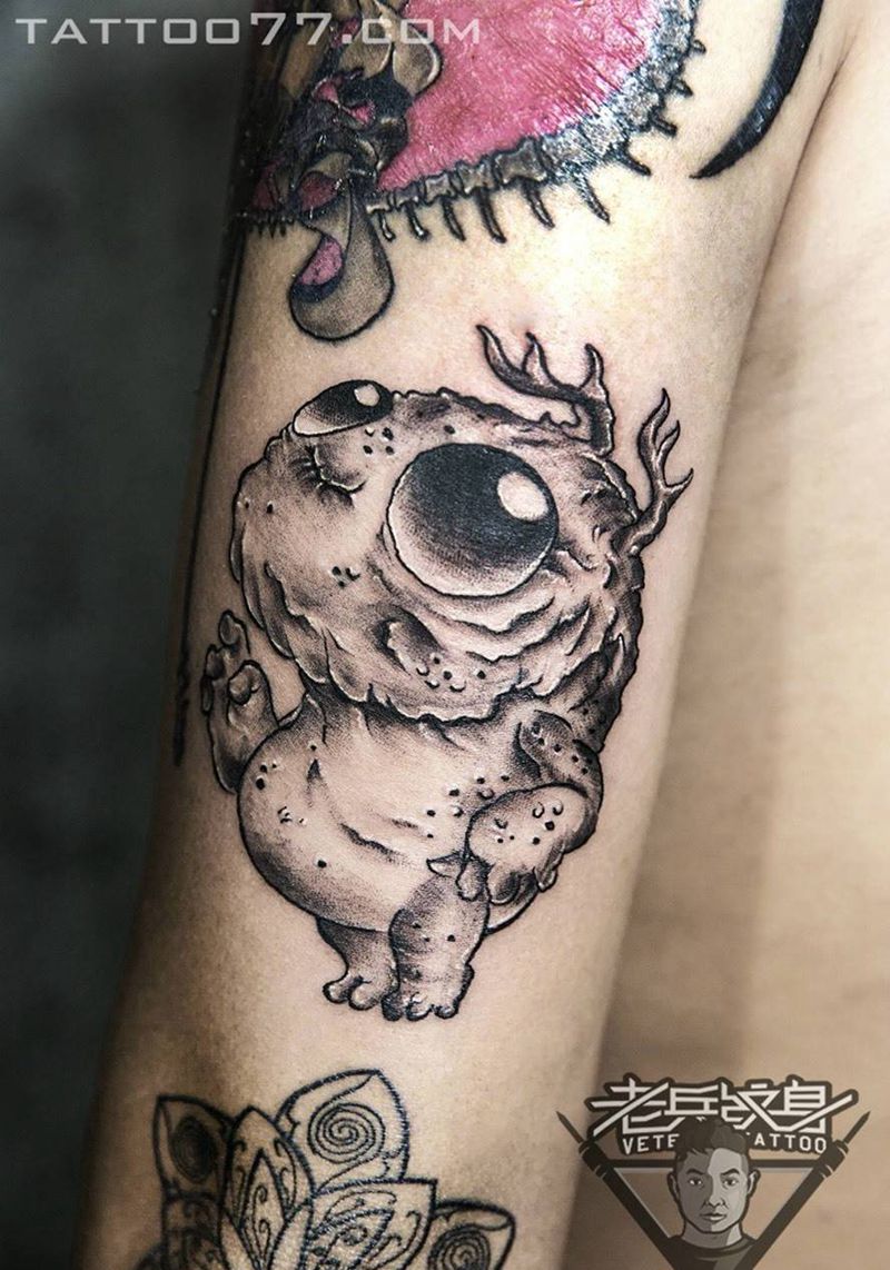 可爱虫子纹身作品纹身图片_成品手臂欧美动物纹身图案