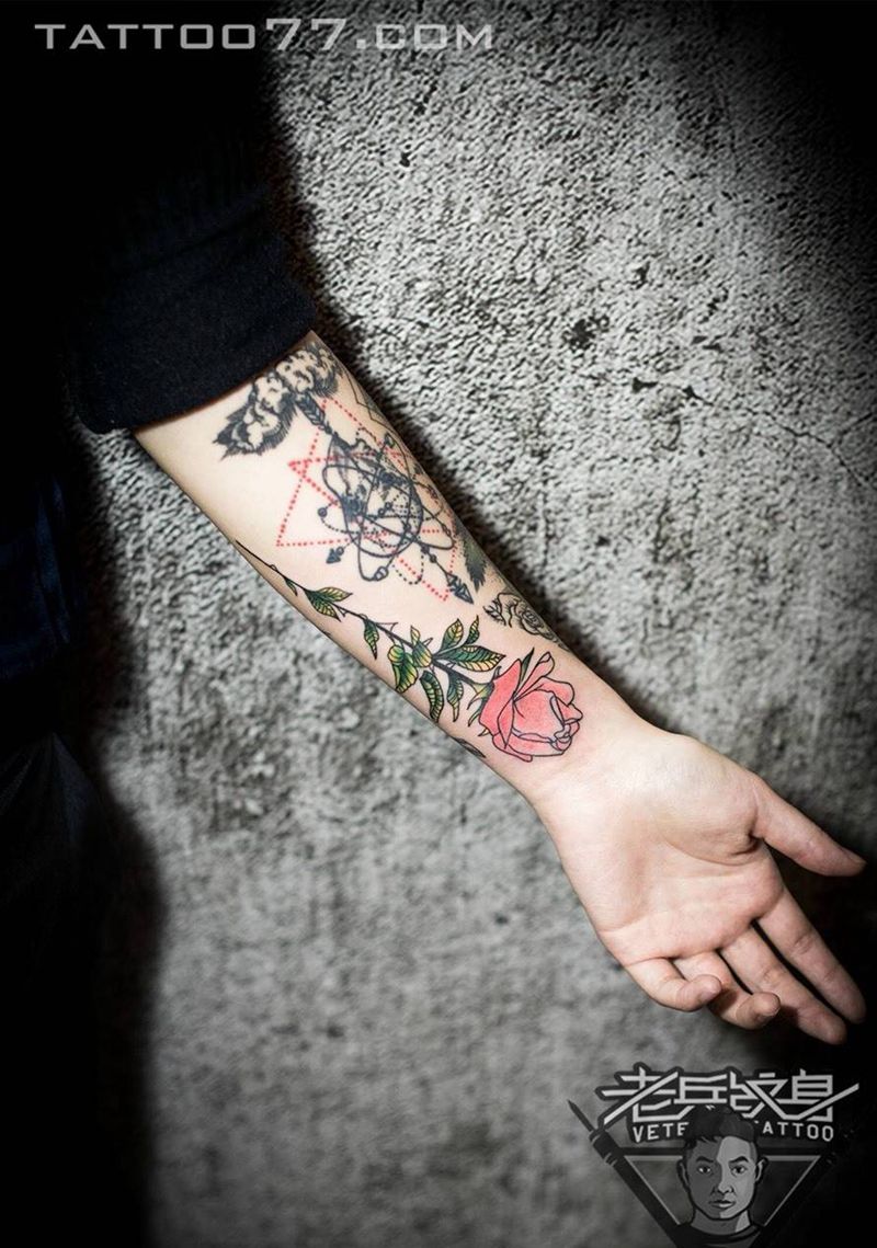 玫瑰花纹身作品纹身图片