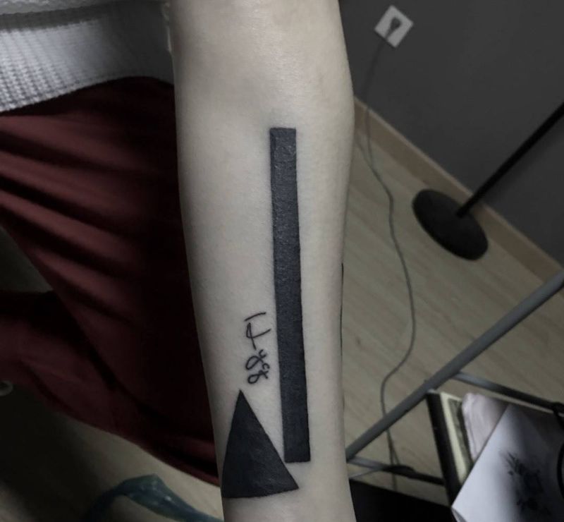 几何遮盖纹身图片